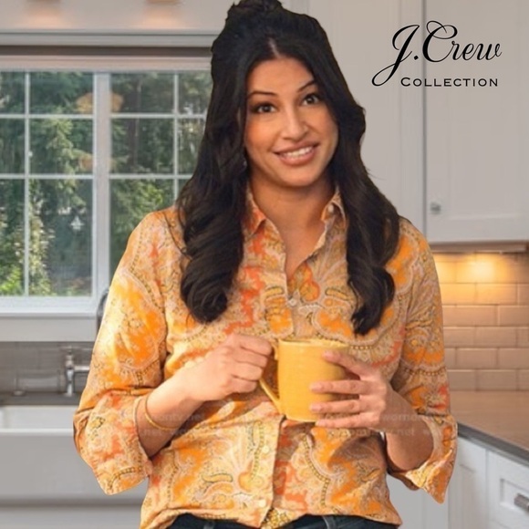J.Crew Collection NWT marigold paisley Ratti button down *shop@iamwarrior - Picture 3 of 13